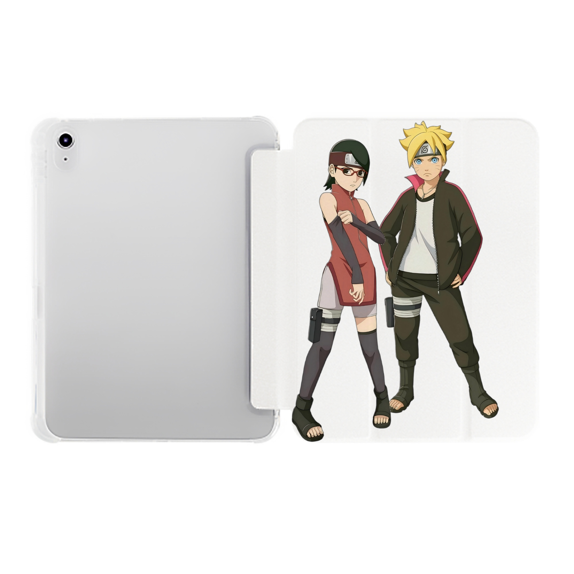 （画像用） NARUTO -ナルト- うずまき ボルト Uzumaki Boruto IPad ケース ペン収納付き 三つ折りスタンド PUレザー×シリコン 対応機種9.5/10.5/10.9インチ